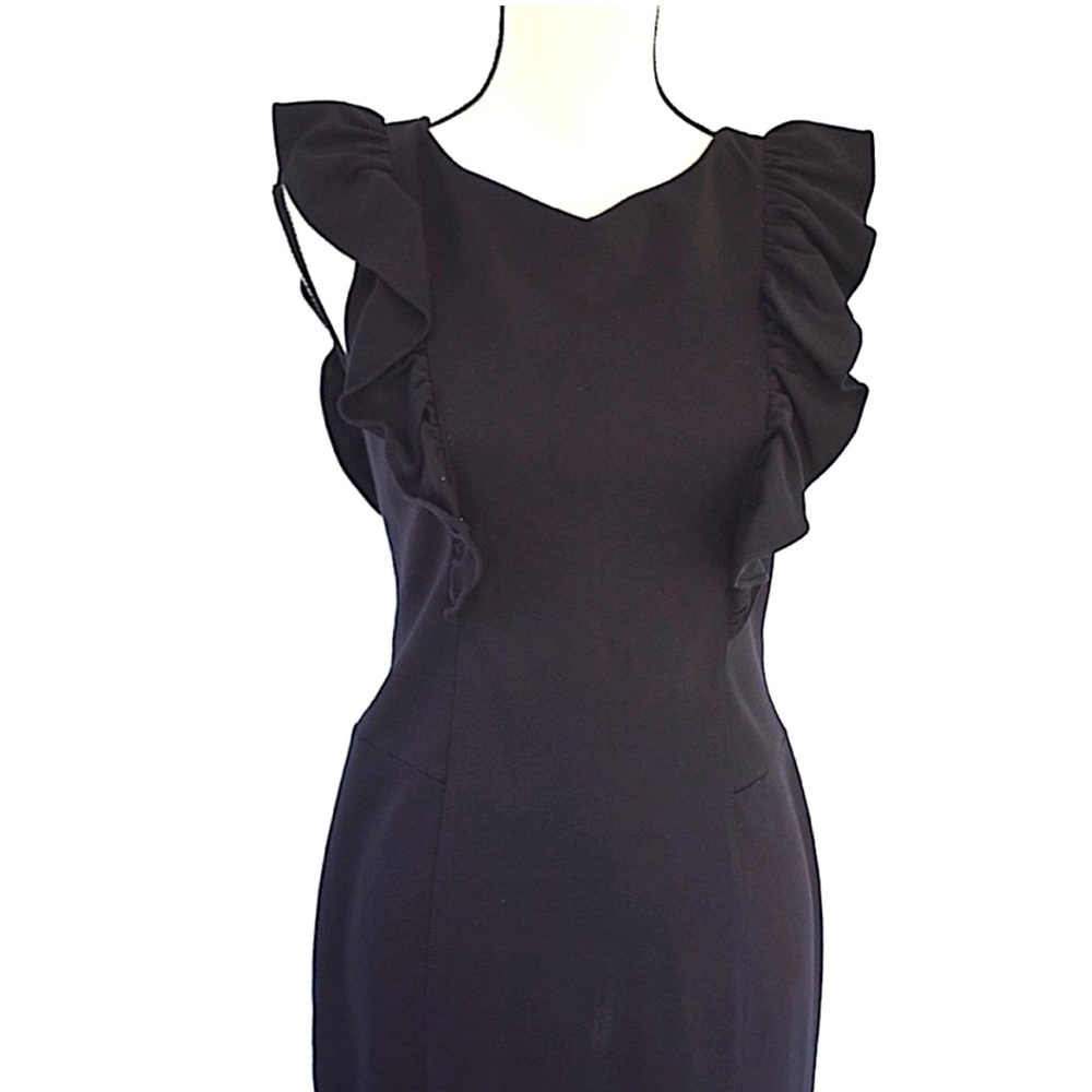 Express Little Black Sleeveless Ruffled Dress
